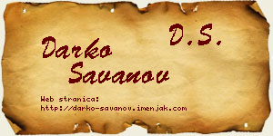 Darko Savanov vizit kartica